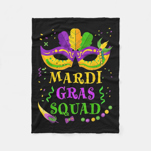 Mardi Gras Squad  Fleece Blanket (Front)