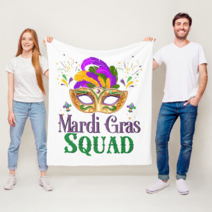 Mardi Gras Squad Fleece Blanket
