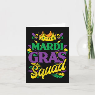 Mardi Gras Squad Funny Matching Carnival Parade Pa Card