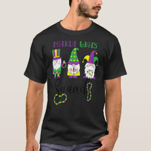 Mardi Gras Squad Gnomes Jester Hat Gnomes  Men Wom T-Shirt