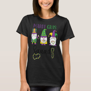 Mardi Gras Squad Gnomes Jester Hat Gnomes  Men Wom T-Shirt
