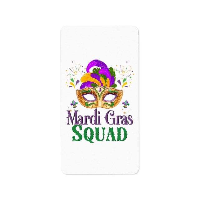 Mardi Gras Squad Label (Front)