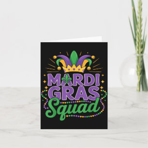 Mardi Gras Squad Matching Group Cruise Crew Party  Card