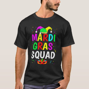 Mardi Gras Squad Men Women Funny Mask Festival Par T-Shirt