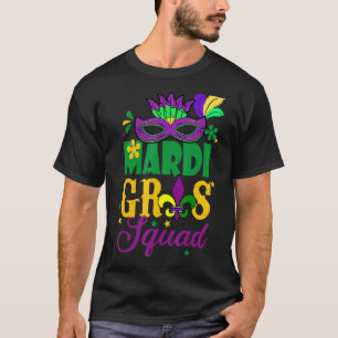 Mardi Gras Squad New Orleans Carnival Fleur De Lis T-Shirt