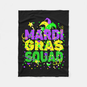 Mardi Gras Squad Party Costume Outfit - Funny Mard Fleece Blanket