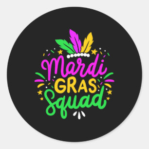 Mardi Gras Squad Party Gift  Classic Round Sticker