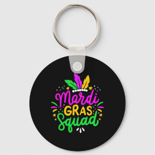 Mardi Gras Squad Party Gift Keychain