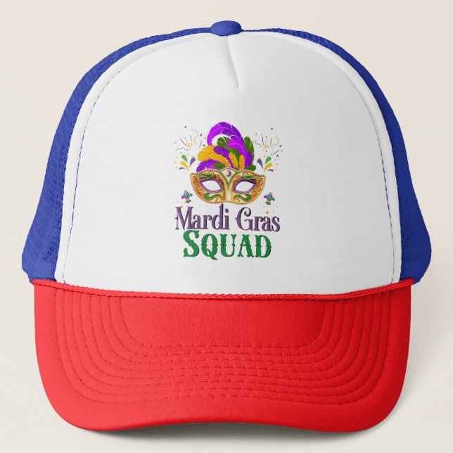 Mardi Gras Squad Trucker Hat (Front)