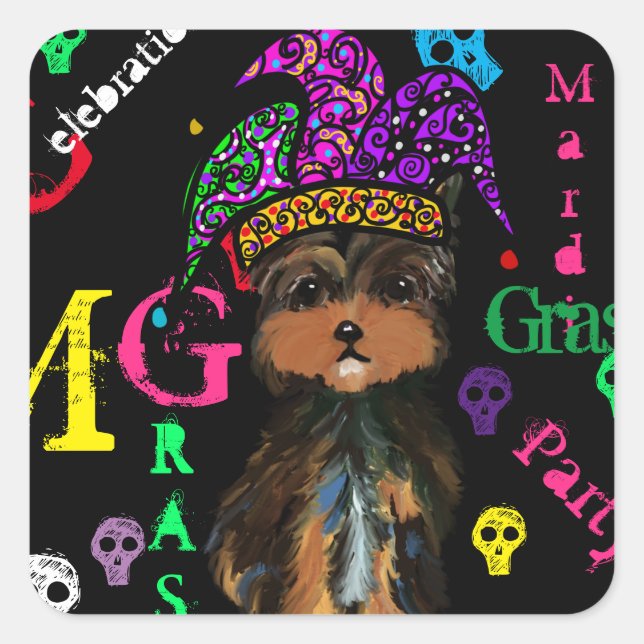 Mardi GRAS Square Sticker (Front)