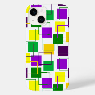 Mardi Gras Squares and Outlines Case-Mate iPhone 14 Case