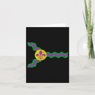 Mardi Gras St. Louis Flag Soulard Distressed  Card