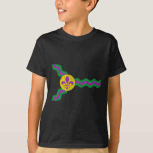Mardi Gras St. Louis Flag Soulard Distressed T-Shirt