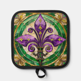 Mardi Gras Stained Glass Fleur de lis Pot Holder