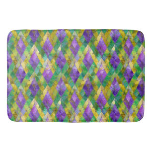 Mardi Gras Stained Glass Harlequin Print Bath Mat
