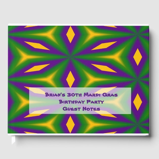 Mardi Gras Star Guest Book (Front)