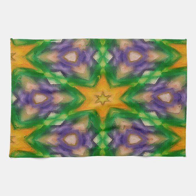 Mardi Gras Stars Kitchen Towel (Horizontal)