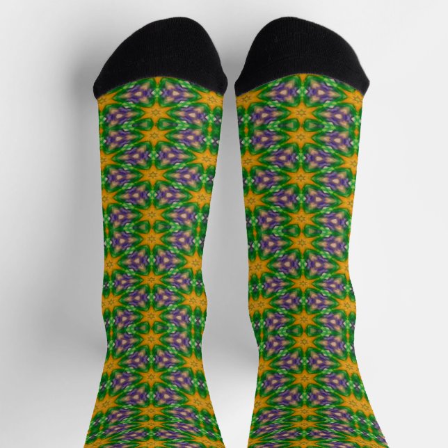 Mardi Gras Stars Socks (Top)
