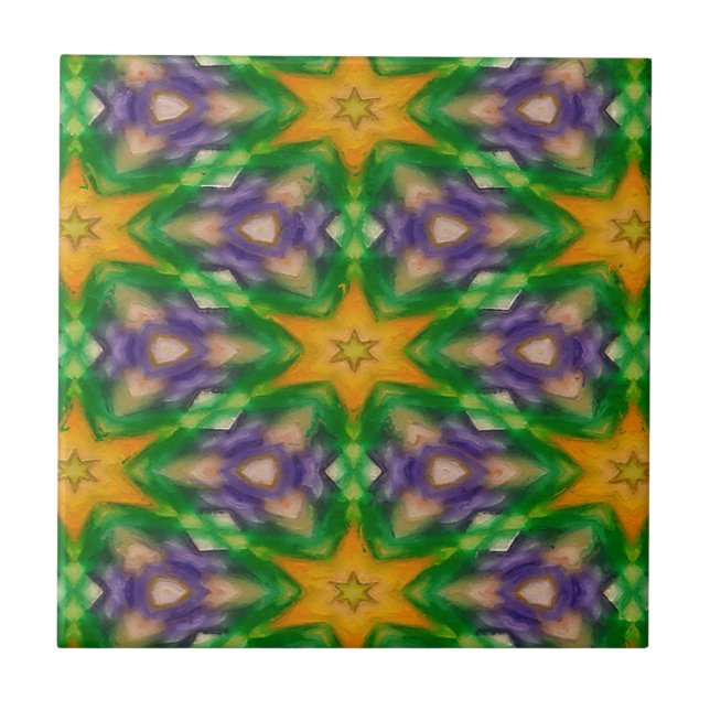Mardi Gras Stars Tile (Front)