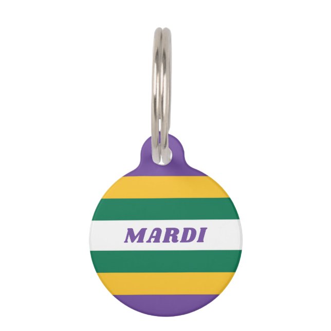 MARDI GRAS STRIPE PET TAG (Front)