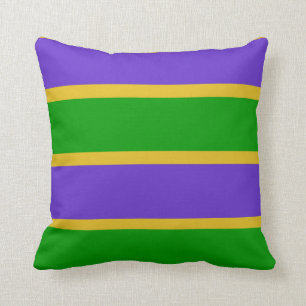 Mardi Gras Stripes Colours Throw Pillow