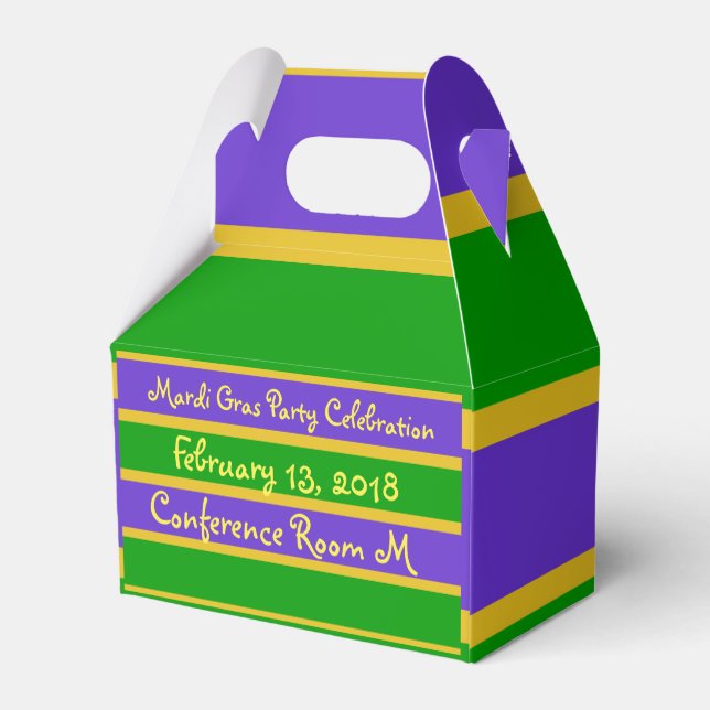 Mardi Gras Stripes Favor Box (Back Side)