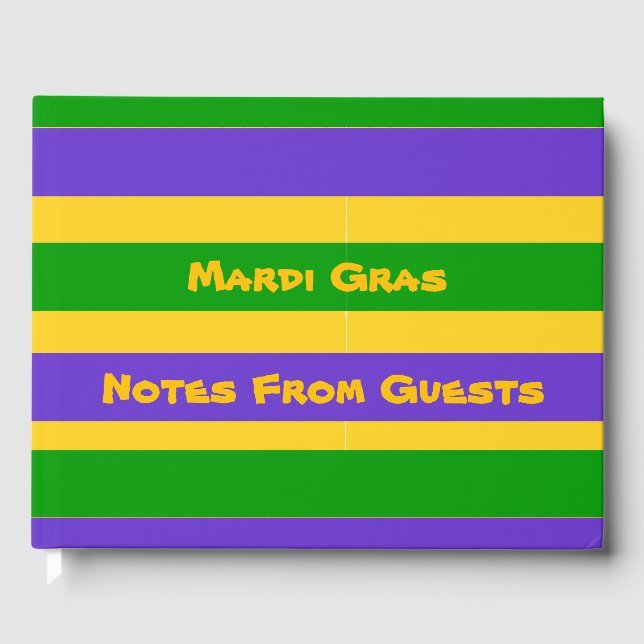 Mardi Gras Stripes Guest Book (Front)