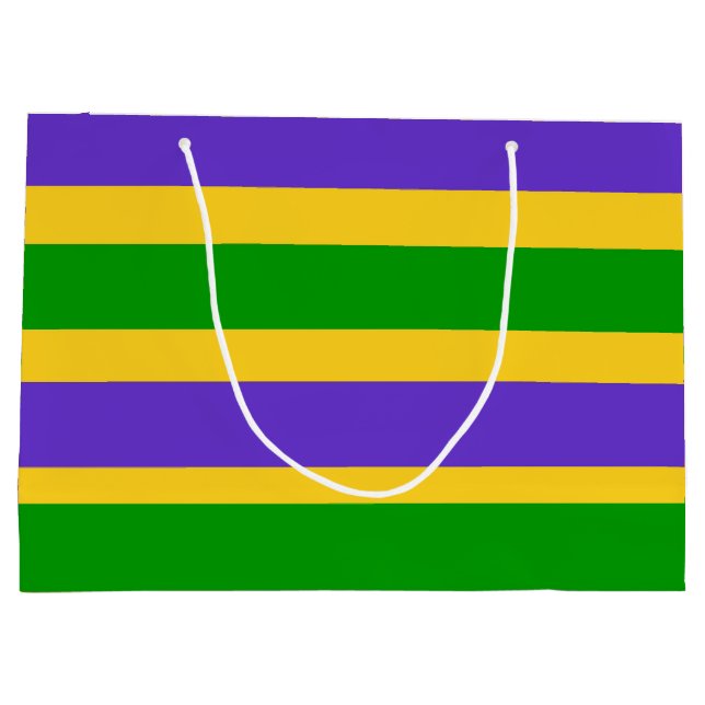 Mardi Gras Stripes Large Gift Bag (Back)