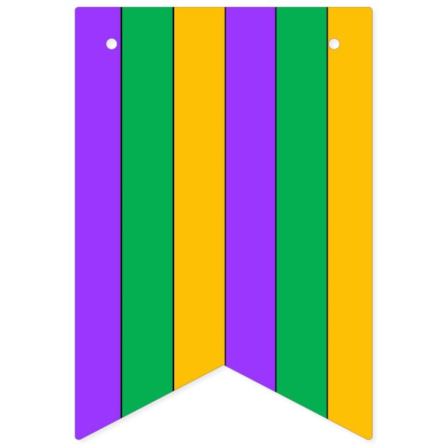 Mardi Gras Stripes Pattern Purple Green Yellow Bunting Flags (First Flag)