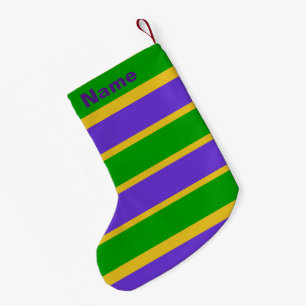 Mardi Gras Stripes Small Christmas Stocking