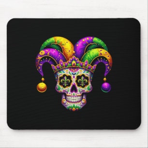 Mardi Gras Sugar Skull Jester Hat Mardi Gras Men W Mouse Pad