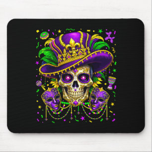 Mardi Gras Sugar Skull Women Carnival New Orleans Mouse Pad