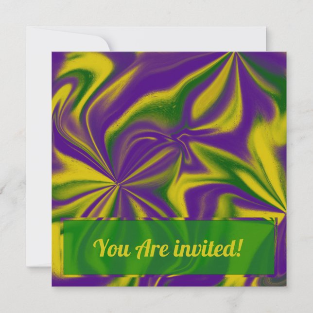 Mardi Gras Swirls Card (Front)