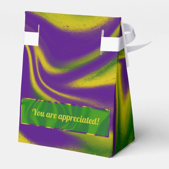 Mardi Gras Swirls Favor Box (Back Side)