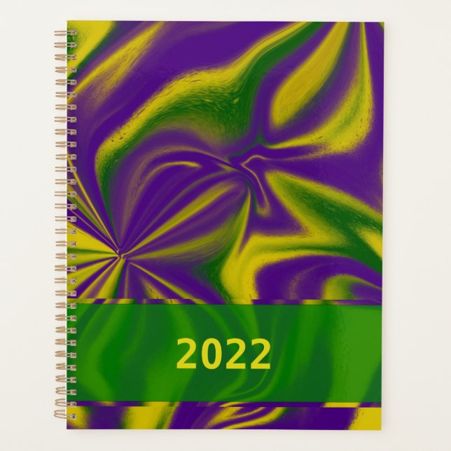 Mardi Gras Swirls  Planner (Front)