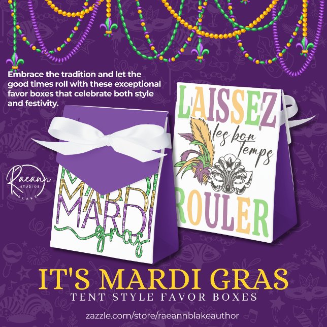 Mardi Gras Tent Style Favour Boxes (Creator Uploaded)