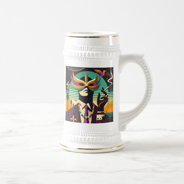Mardi Gras The Smoking Man Beer Stein (Right)