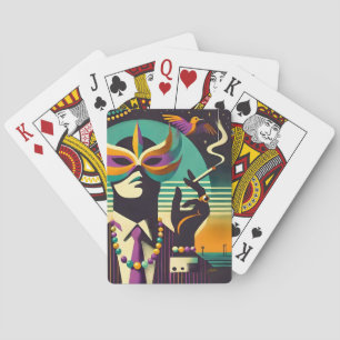 Mardi Gras The Smoking Man Playing Cards