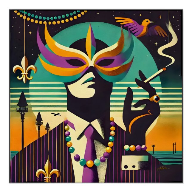 Mardi Gras The Smoking Man Poster (Front)
