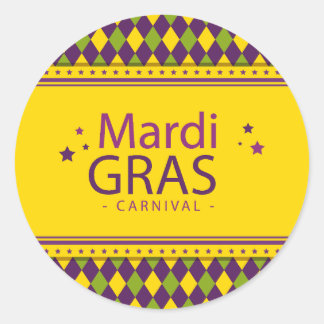 Mardi Gras Theme Classic Round Sticker