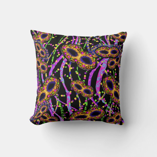 Mardi Gras  Throw Pillow (Front)