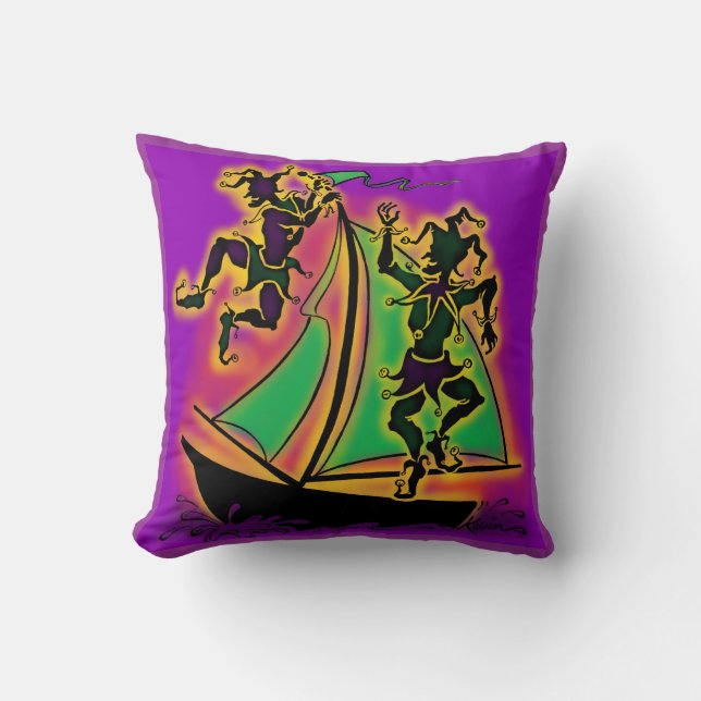 mardi gras throw pillow (Front)