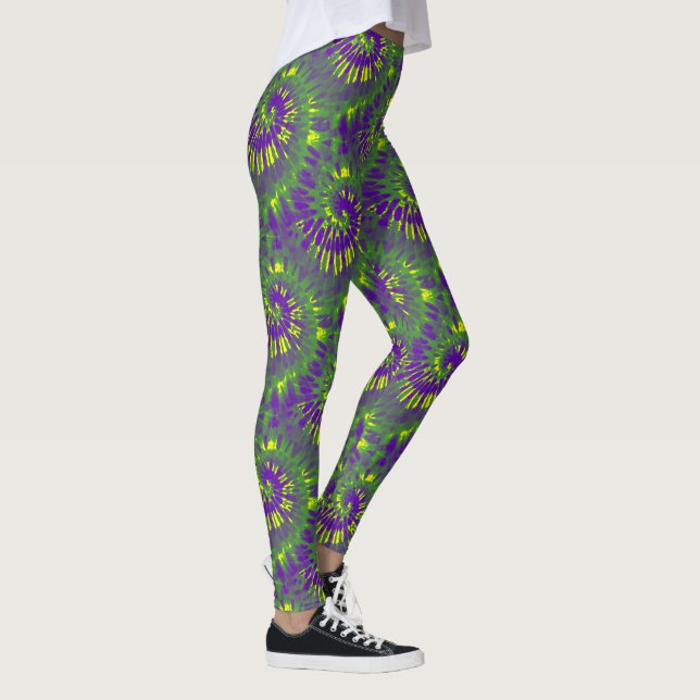Mardi Gras Tie Dye Leggings (Right)