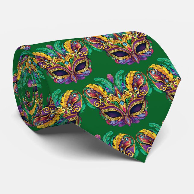 Mardi Gras Tie-rrific Masquerade Tie (Rolled)