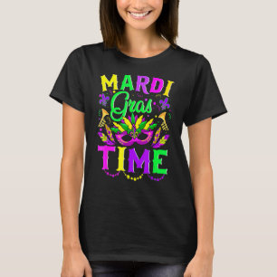 Mardi Gras Time Feathered Krewes Mask Mardi Gras F T-Shirt