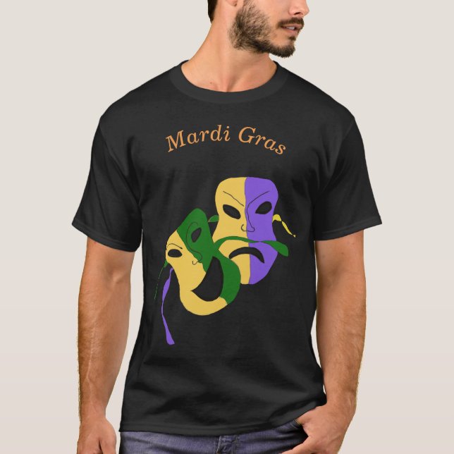 Mardi Gras Tragedy Comedy Mask T-Shirt (Front)