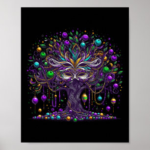 Mardi Gras Tree Beads New Orleans 2025 Festival Be Poster