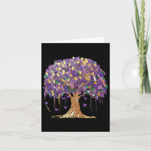 Mardi Gras Tree Beads New Orleans 2025 Watercolor  Card