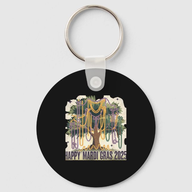 Mardi Gras Tree Carnival New 2024 For Women Valent Keychain (Front)