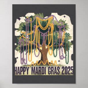 Mardi Gras Tree Carnival New 2024 For Women Valent Poster